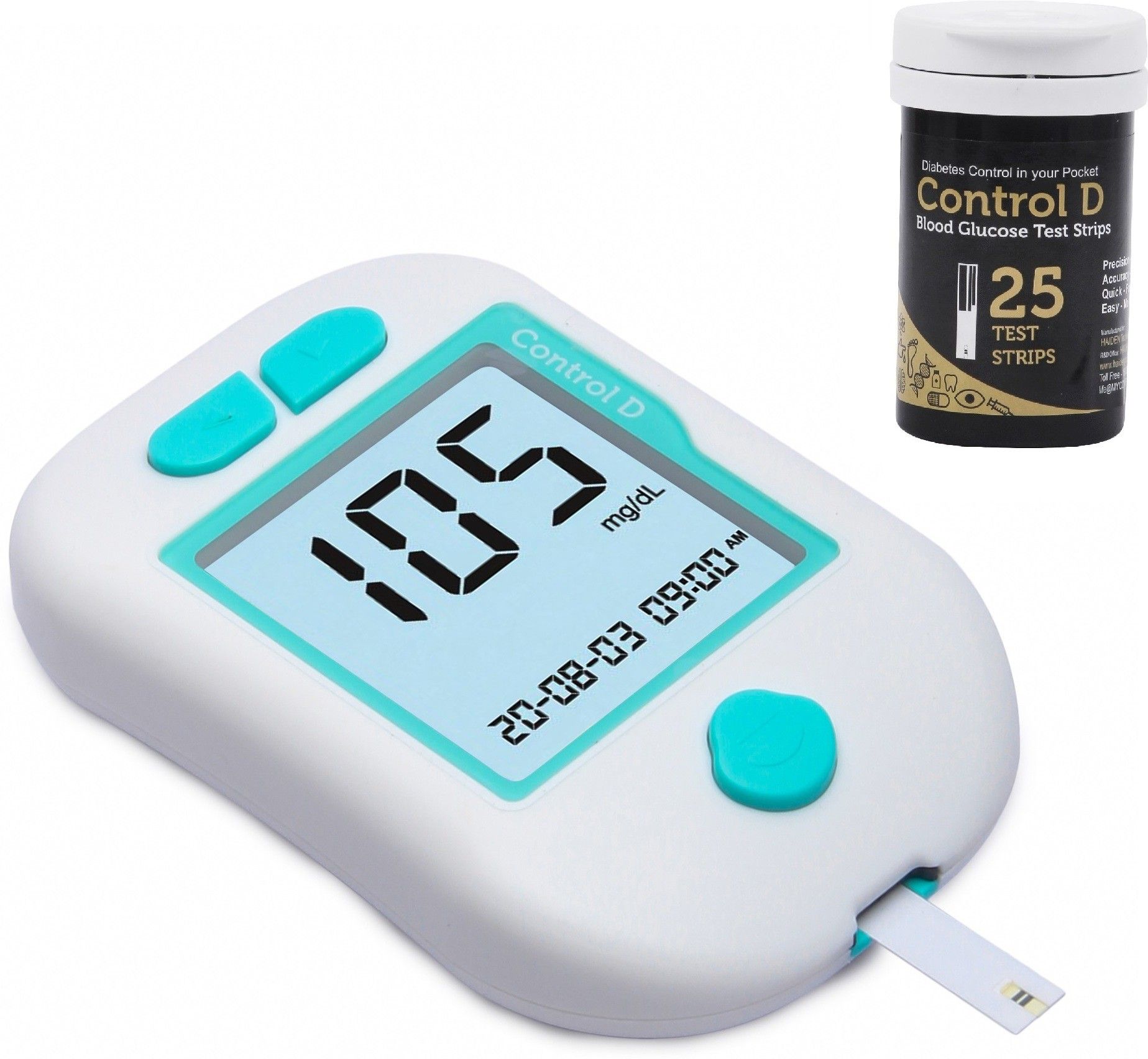 control d Digital Diabetes Monitor Advanced Glucose Blood Sugar Testing with 25 Strips Glucometer-picture-17