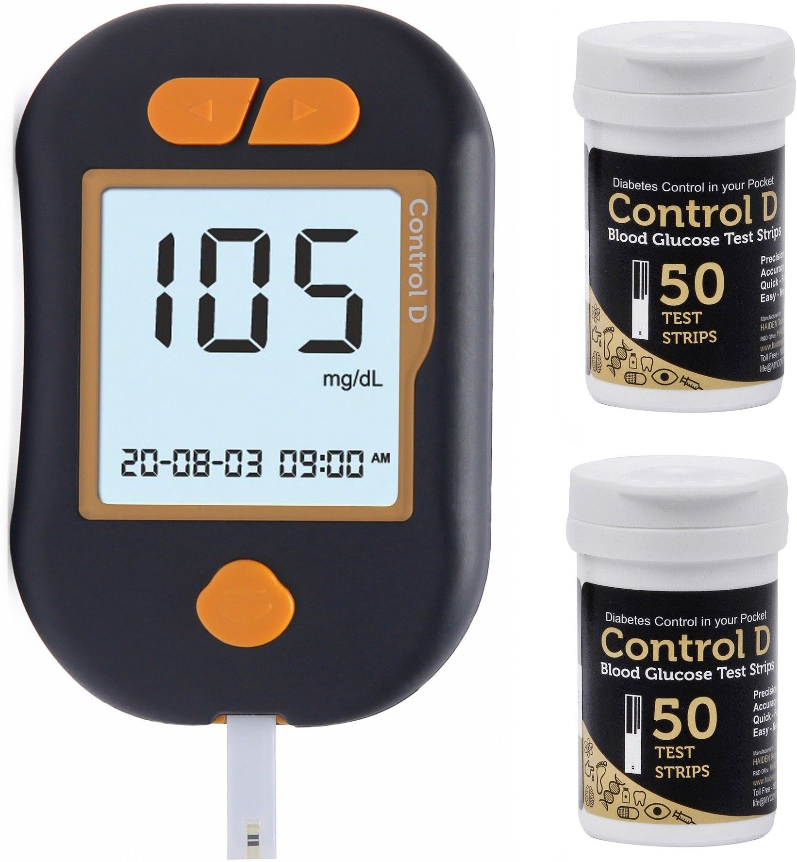 control d Advanced Diabetes Meter Glucose Blood Sugar Testing Monitor with 100 Strips Glucometer-picture-19