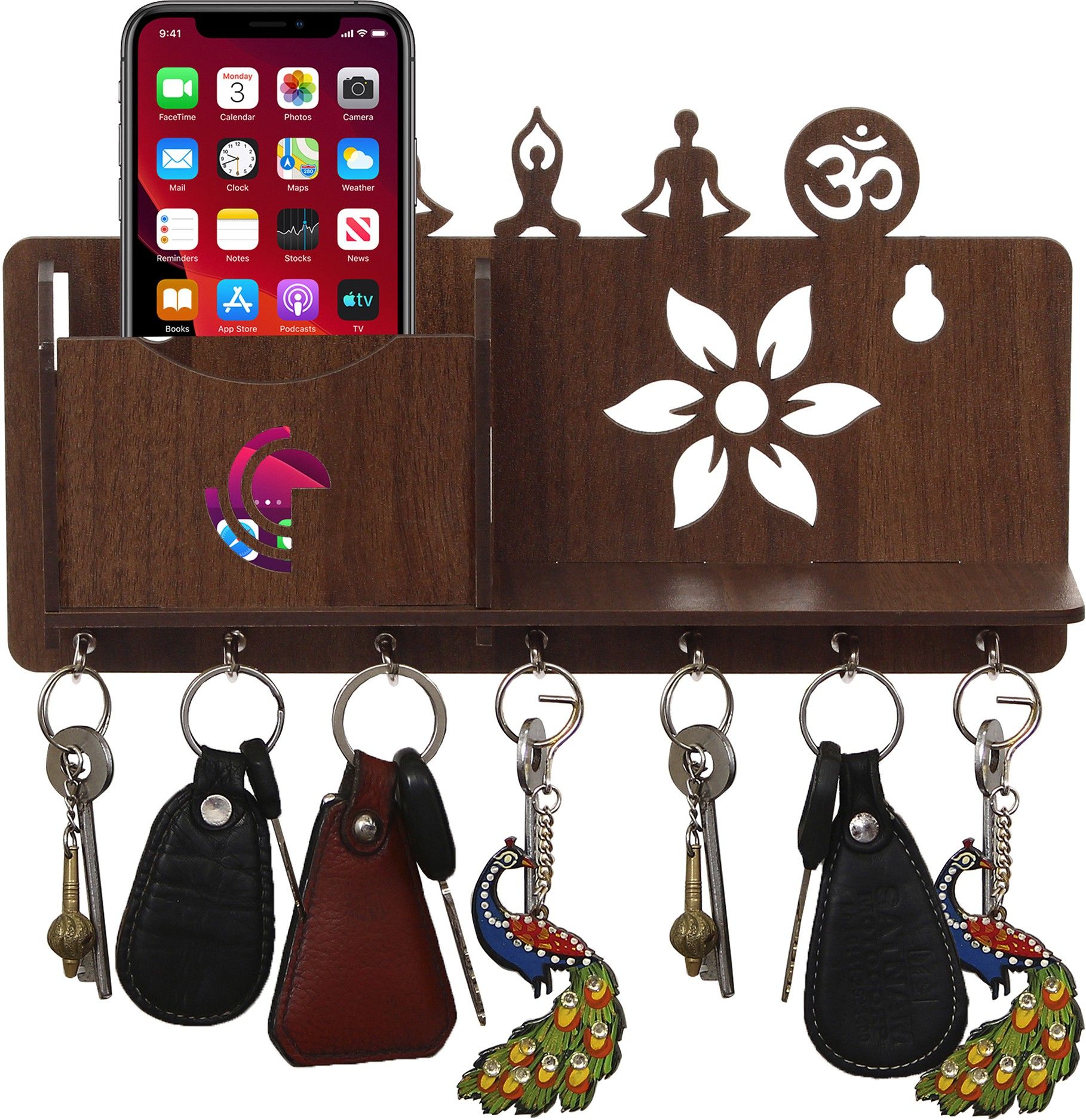 Designer wall decor key holder with multipurpose use Wood Key Holder-image-24