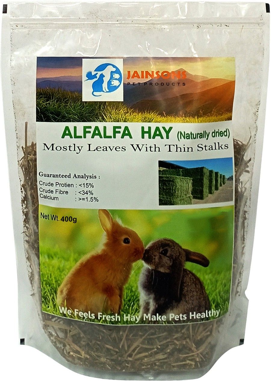 jainsons pet products Alfalfa Hay, Dried Natural Alfalfa Hay for Rabbits, Guinea Pigs, Chinchillas Vegetable 0.4 kg Dry Young, Adult, Senior Rabbit Food-picture-12