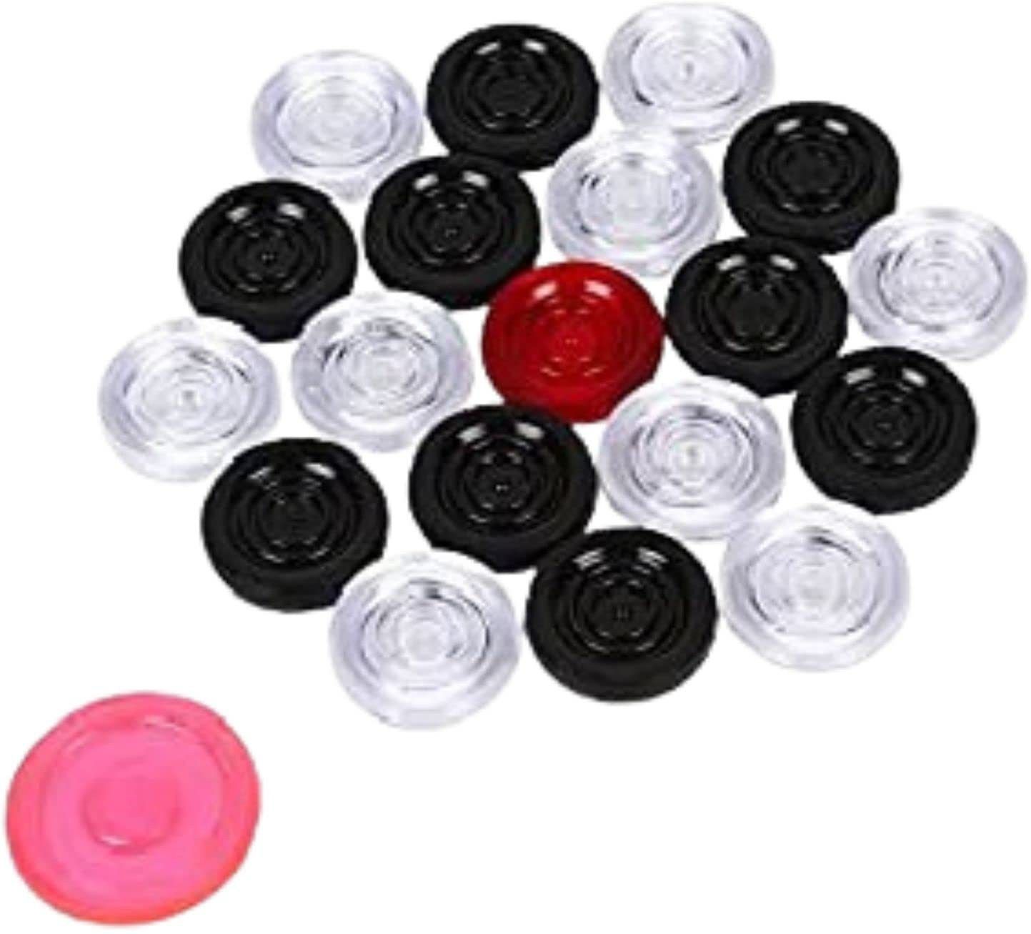anjali sports high quality acrylic Transparent carrom coin with stiker and powder| 6mm Carrom Pawns-picture-22