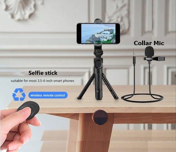 PULTO Mobile Holder Tripod 360 Rotate Bluetooth Selfie Stick Stand+Lavalier microphone Single Gimbal for Mobile-image-48