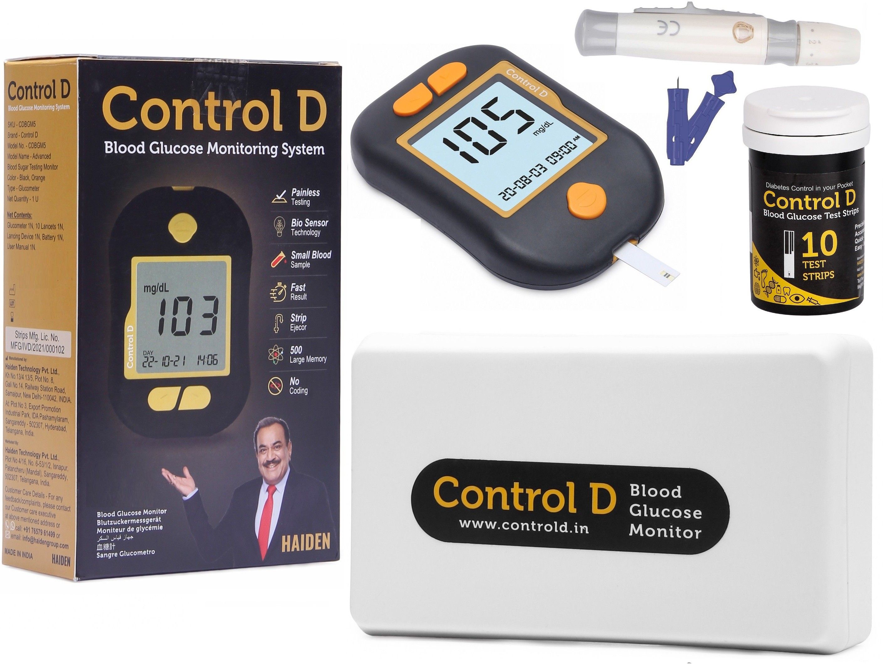 control d Advanced Blood Sugar Testing Monitor Glucometer-picture-18
