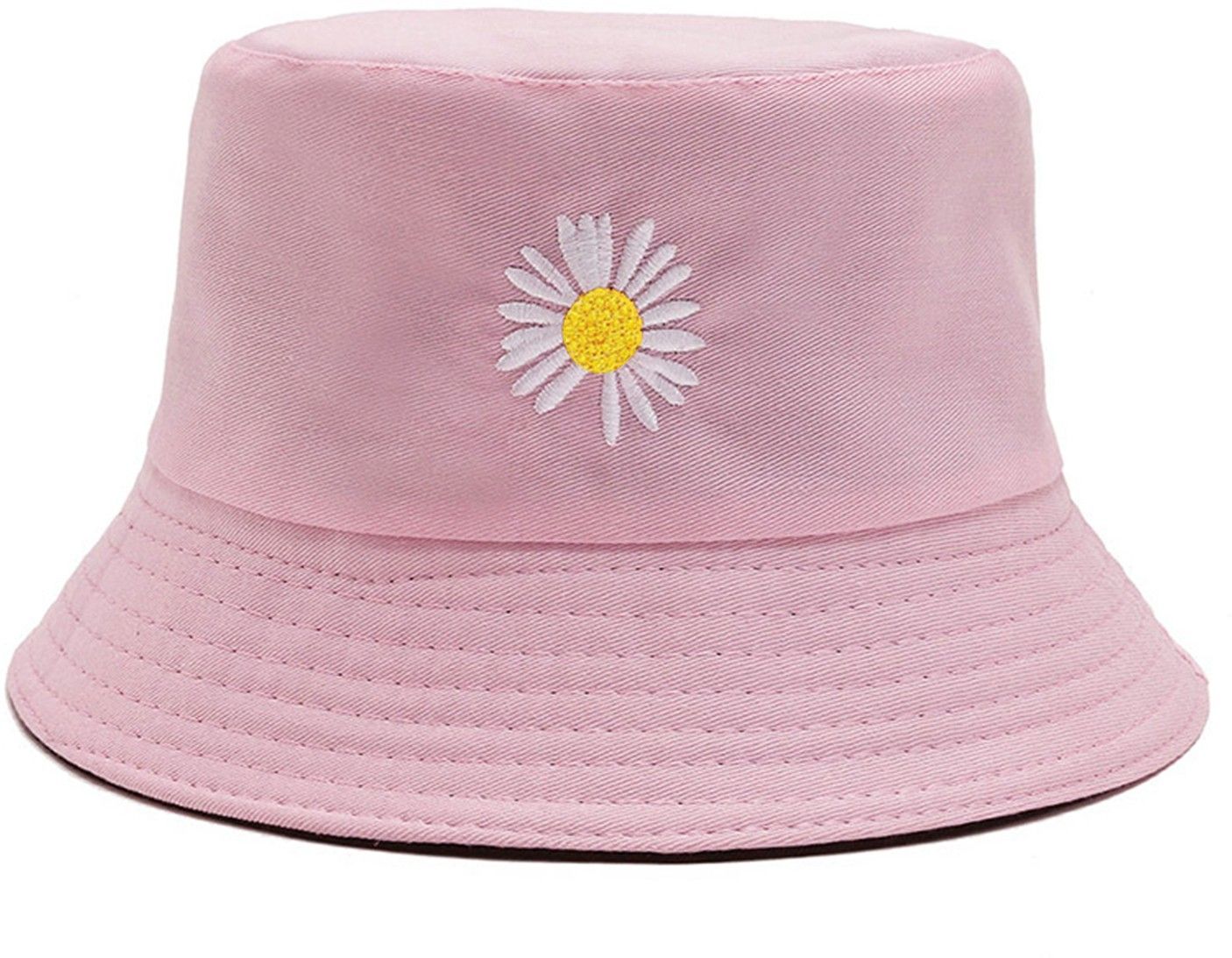 HANDCUFFS Women's Bucket Hats Little DaisyPrint Hat Summer Cotton Beach HatsforWomen(Pink)-image-24