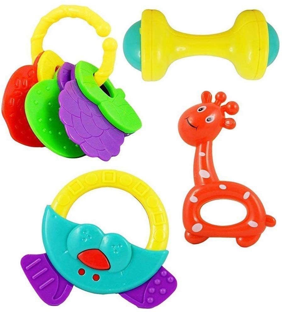 Colorful Rattles for Little Babies, 4 Cute Toys (1 Set of 4 Rattle , Multi) Rattle-image-41