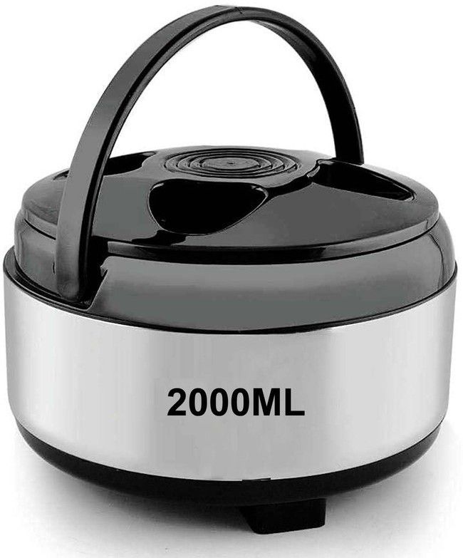 Stainless Steel Solid Hot Case, Chapati Box, Casserole Thermoware Silver 2000ML Cook and Serve Casserole-image-36