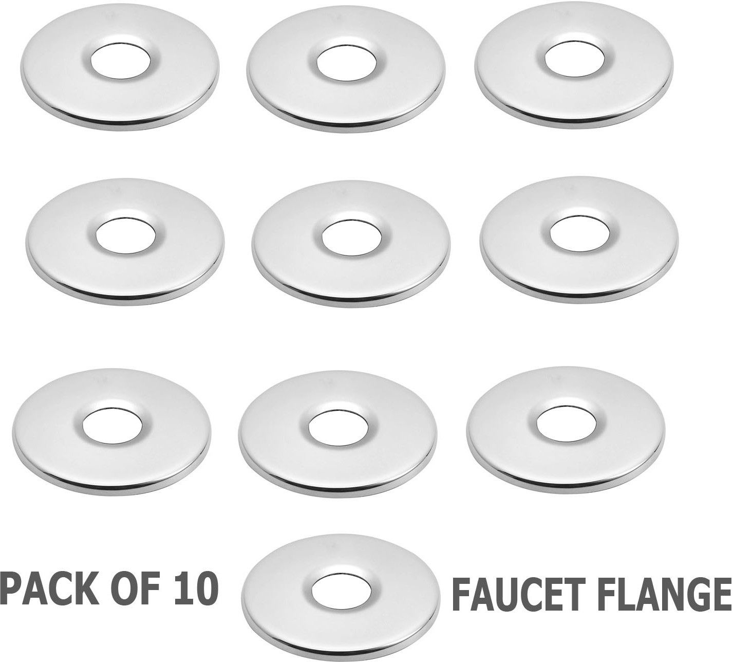 Stainless Steel 304 Grade (18/8) Chrome Plated Flange -CP - (Pack of 10) Flat Flange-image-0