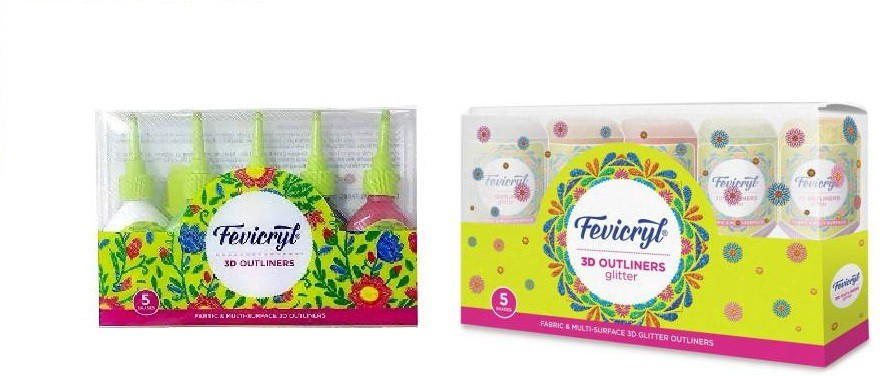 fevicryl 3D Outliner Set Assorted Pack Of 10 image 1