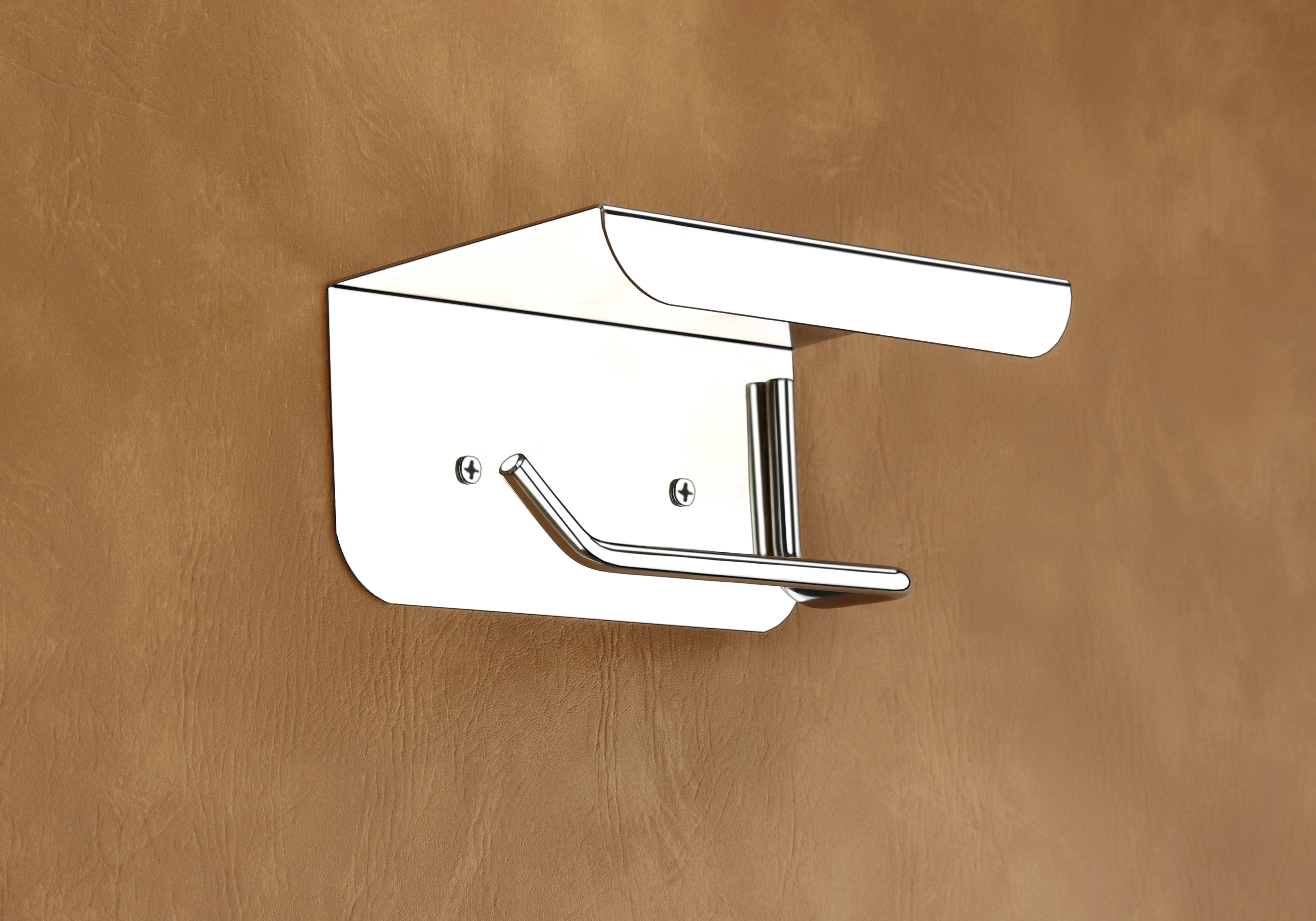 Tissue Paper Holder for Bathroom, Toilet Paper Holder with Mobile Stand Stainless Steel Toilet Paper Holder