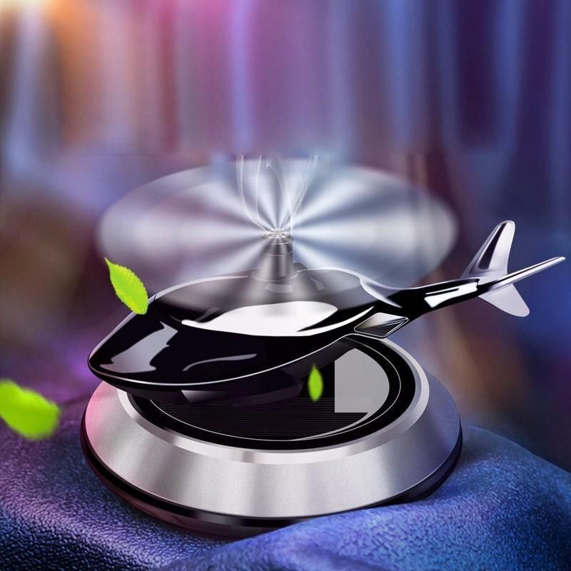 airsky Silver Car Aroma Air Freshener Perfume Solar Power Helicopter Perfume Diffuser-picture-15