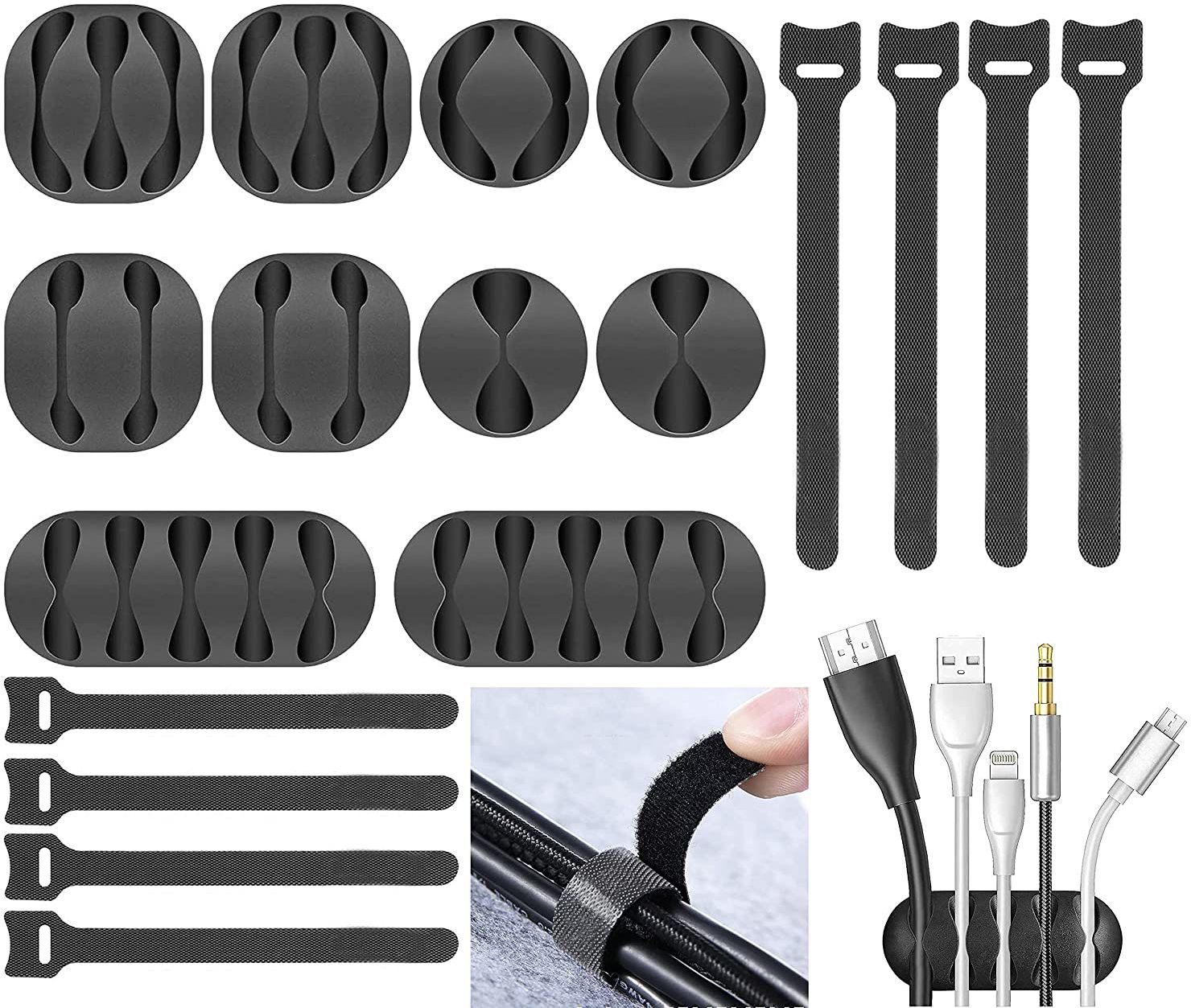 FAVHOME Desktop Cable Organizer Pack Of 18 Pieces Earphone Cable Organizer-image-13