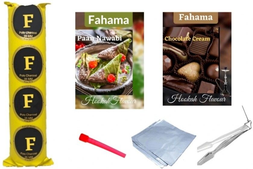 fahama MAGIC COIL PAAN NAWABI CHOCOCLATE CREAM FLAVOR CHIMTA FOIL PAPER MOUTH TIP COMBO STRAWBERRY, DOUBLE APPLE Hookah Flavor-picture-15