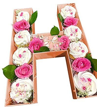 Cake Box Paper Gift Hamper Packing, Monogram Letter Box (H), | 12 Inch Packaging Box-image-9
