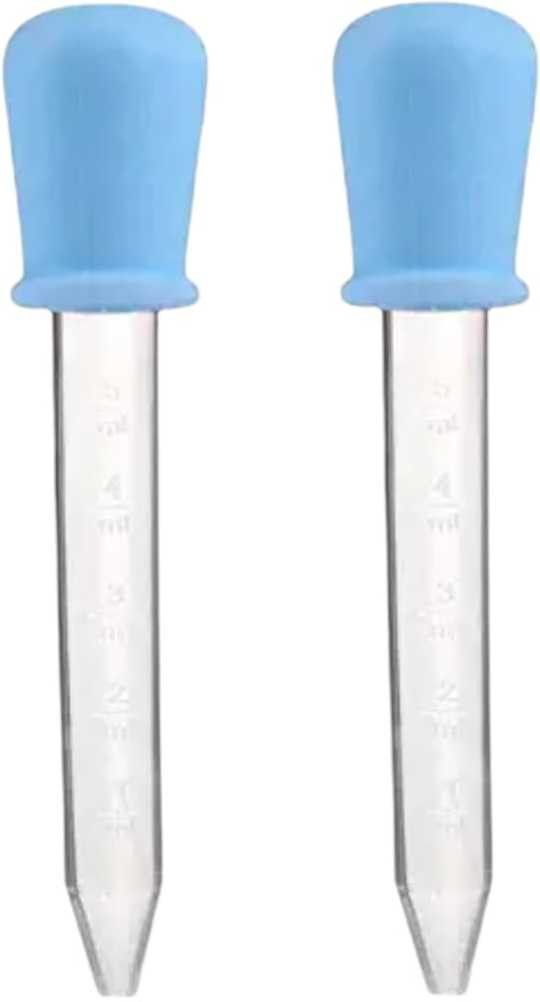 Clear Silicone Plastic Easy Squeeze Medicine Dropper Pipette (Blue ) pack-2 - silcon with plastic-image-1