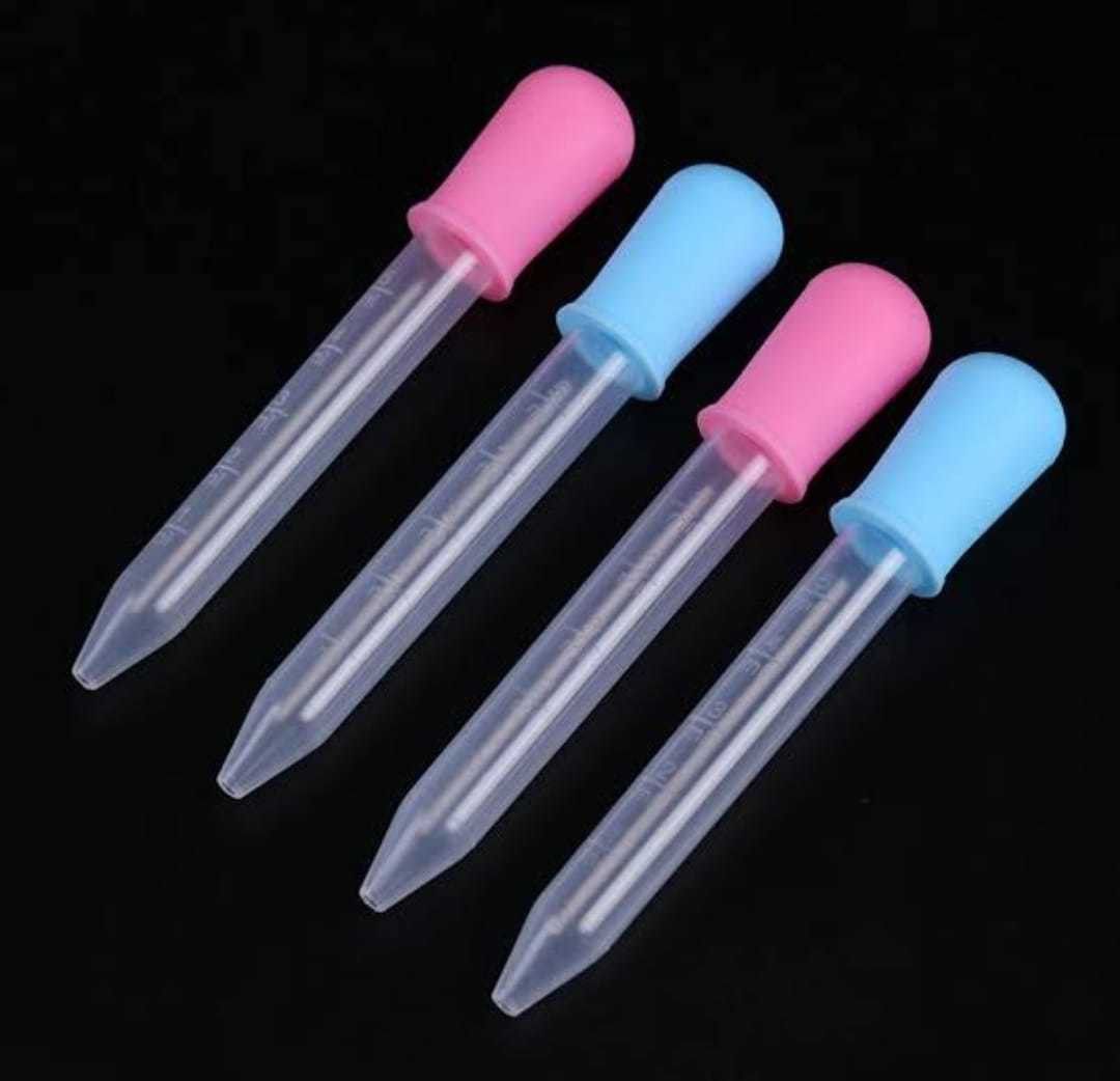 Clear Silicone Plastic Easy Squeeze Medicine Dropper Pipette(multicolor) pack-4- silcon with plastic-image-44