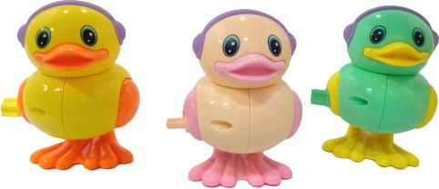 Colourful Funny Key Operated Wind Up Jumping Duck Toy for Kids (Pack of 3) Rattle-image-23