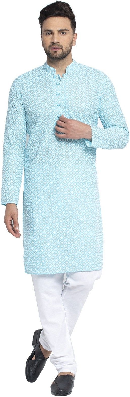 Men Pure Cotton Kurta Churidar Set-image-25