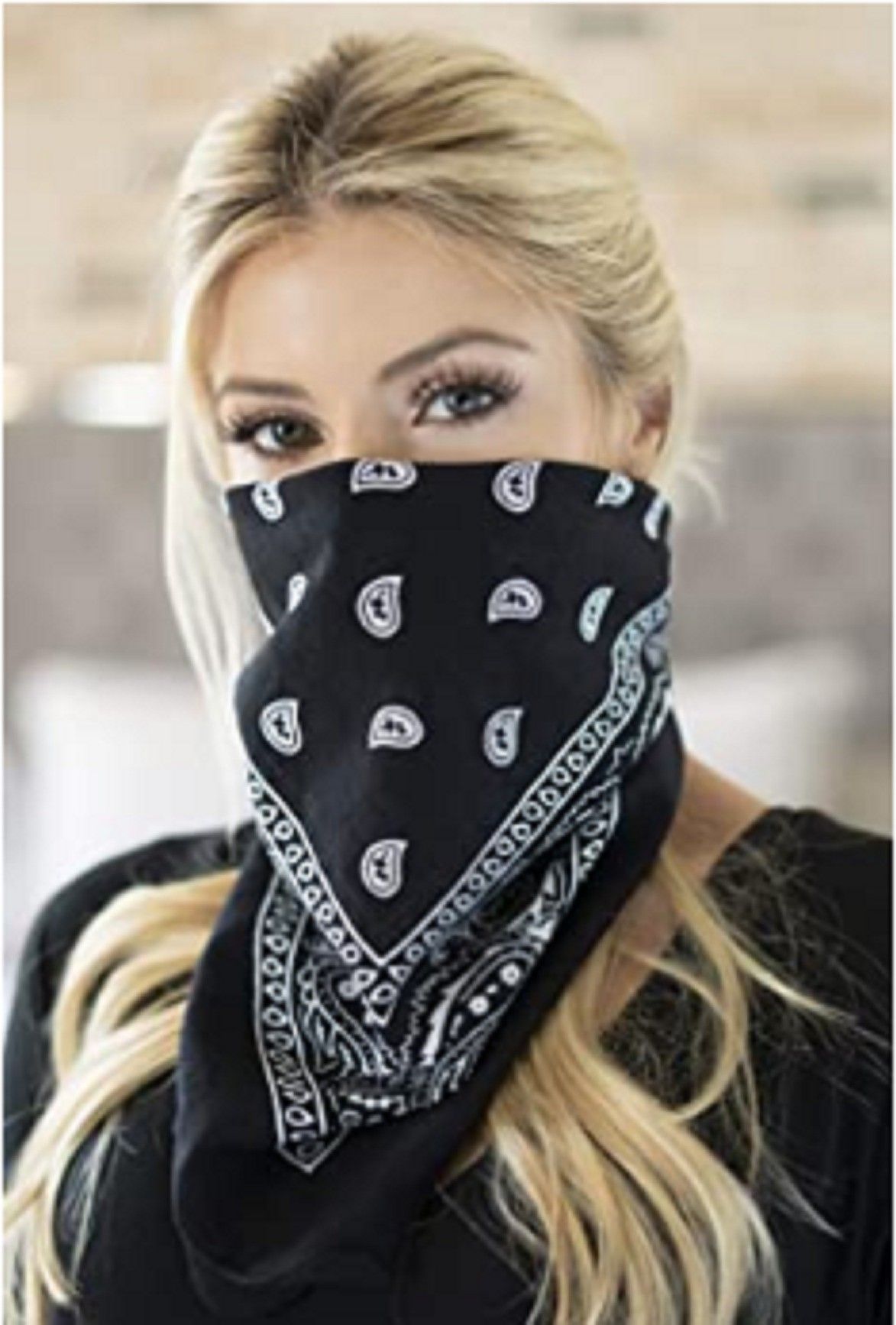 CozyFox 1 BLACK- Unisex Bandana For All Ages ["Black"] Handkerchief-image-41