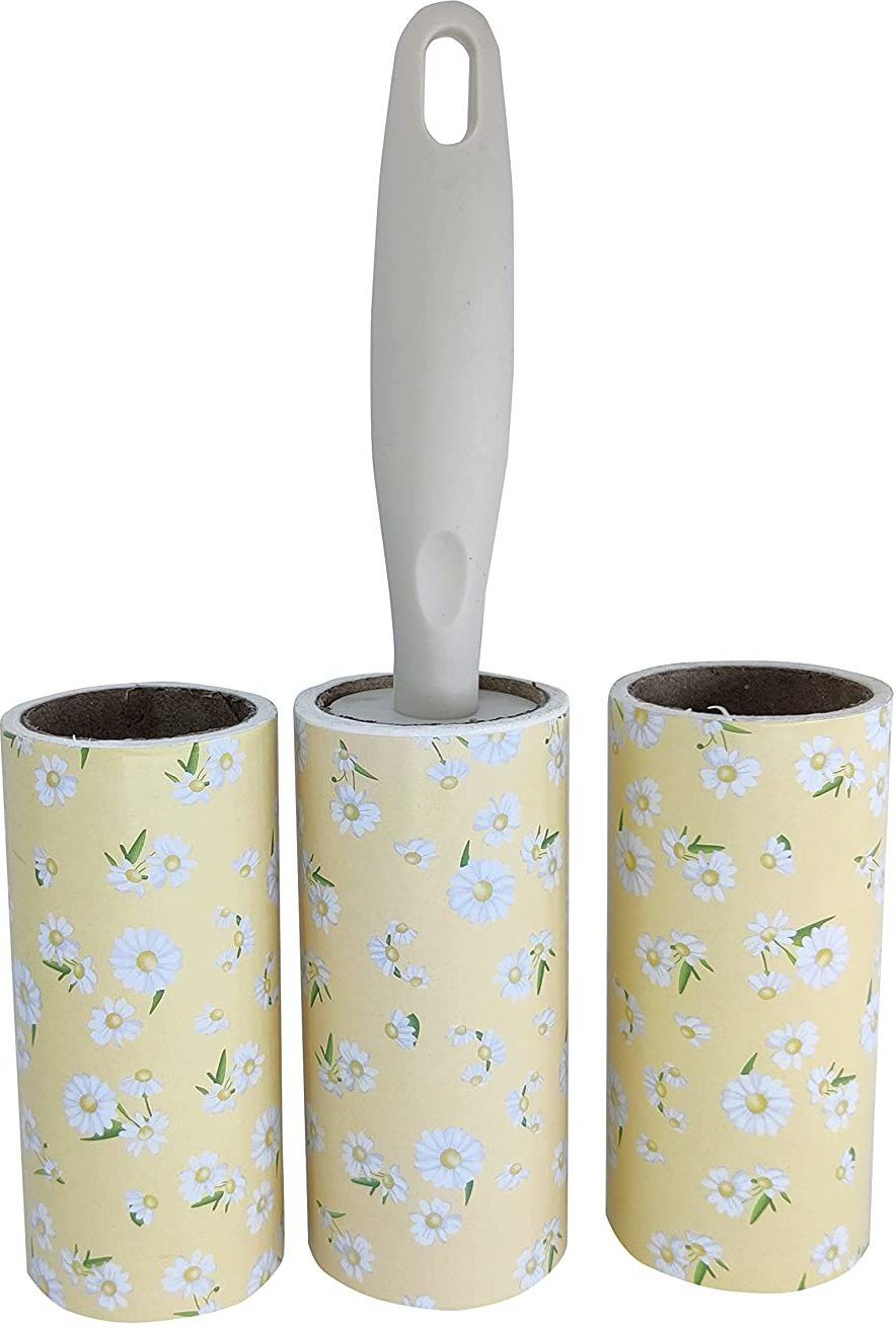 Reuse Pet Hair Cleaner Brush Easy-Tear Sheets 10cm Set of 3 Rolls 60 Sheets Each Lint Roller-image-12