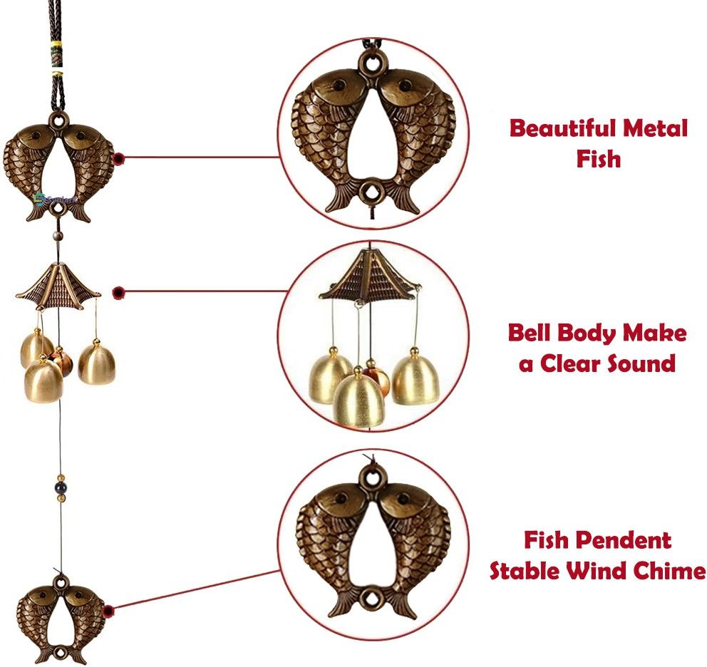 synlark 3 Bell Feng Shui Positive Energy Elephant Metal Wind Chimes for Home Decoration Brass Windchime-picture-39