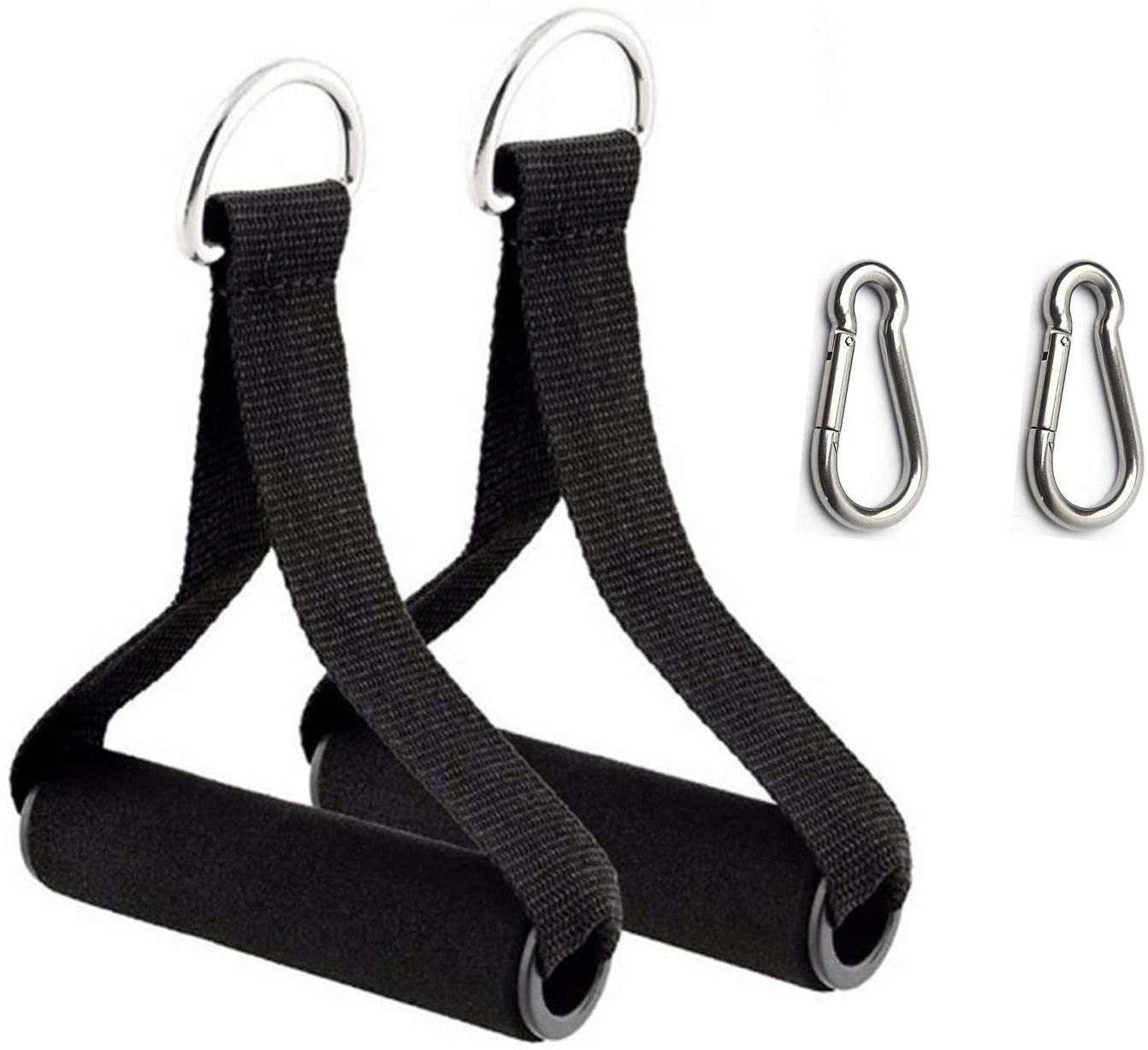 2Pcs Exercise Handle Cable Machine Attachment Resistance Band Handle With S Lock Multi-training Bar-image-42