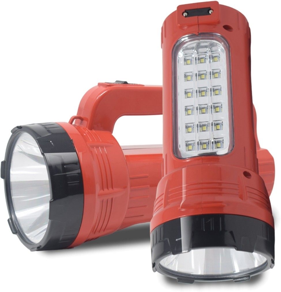 2 in 1 Lithium Battery HIGH POWER LONG RANGE WITH 18 BIG SPARKLE SIDE LED 6 hrs Torch Emergency Light
