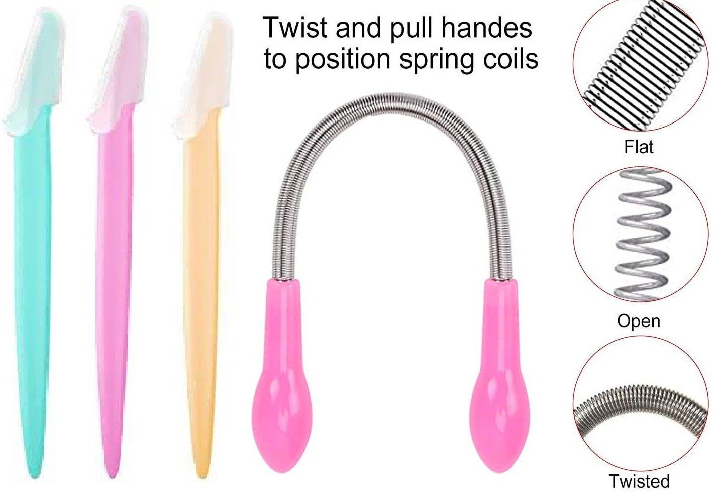 kezona Eyebrow Facial Razor 3 Pcs With Hair Removing Spring Combo Pack Eyebrow Thread-picture-10