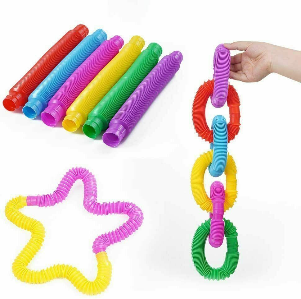 pop Tube 6 Pcs Fidget Toy Sensory Soft Toys Ring Connection Pop it 6 pcs-image-46