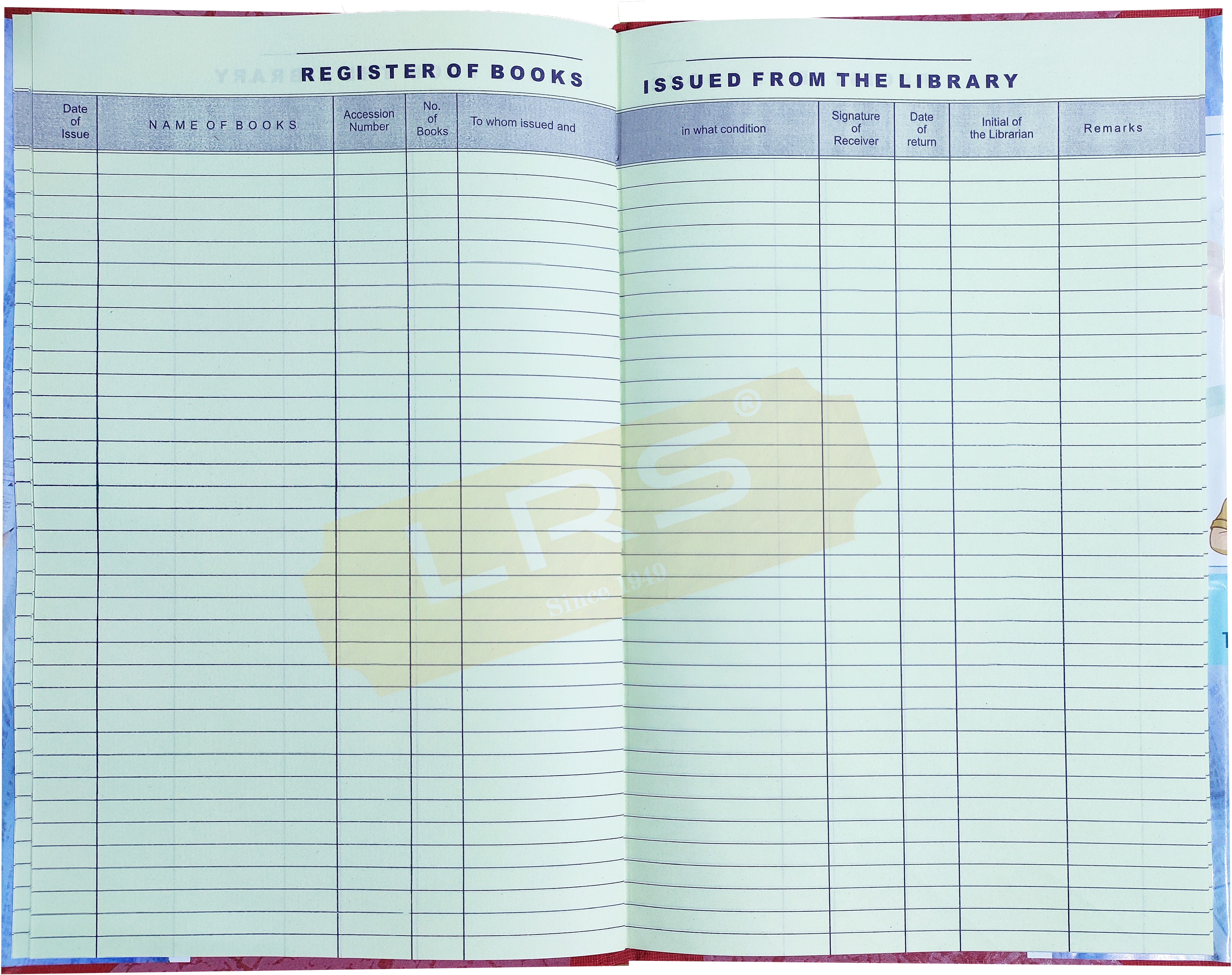 lrs Library Book Issue Register - 38 Pages - 35 Entries Per page - 1-Part Library Register-picture-19