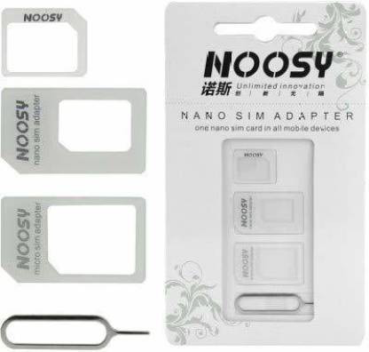 SANNO WORLD 4 in 1 Noosy SIM Card Adapter Kit Nano, Micro,Needle for iPhone, Moto E, Sim Adapter image 1