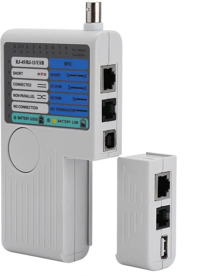 LipiWorld Remote Cable Tester, 4 in 1 Remote RJ11 RJ45 USB BNC LAN Network Cable Tester Network Interface Card-image-44