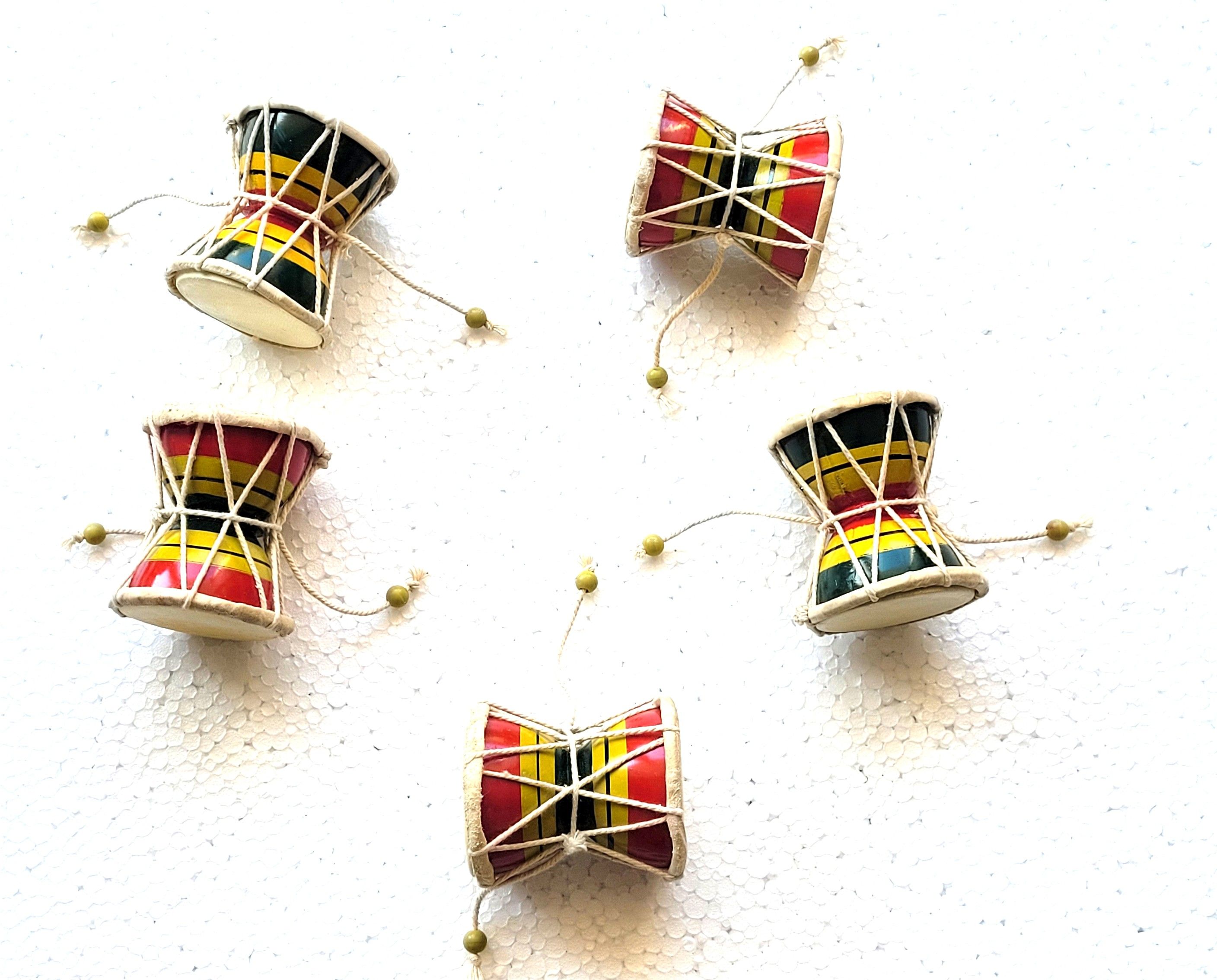 Vadyam Small traditional Damru Set of 5 Damaru-picture-28