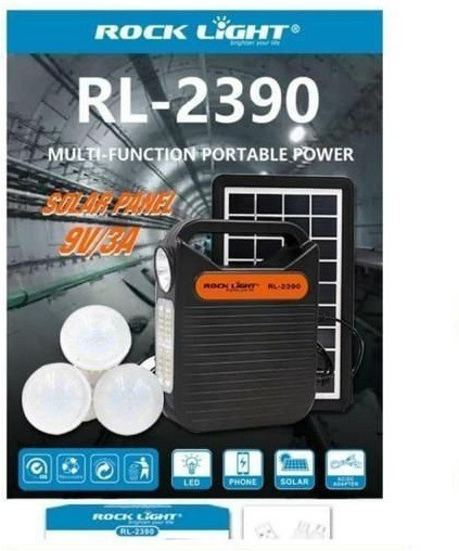 rock light Portable Inverter with 3 Individual 6 Volt Led Hanging Bulbs & AC/DC USB Socket 4 hrs Torch Emergency Light image 1