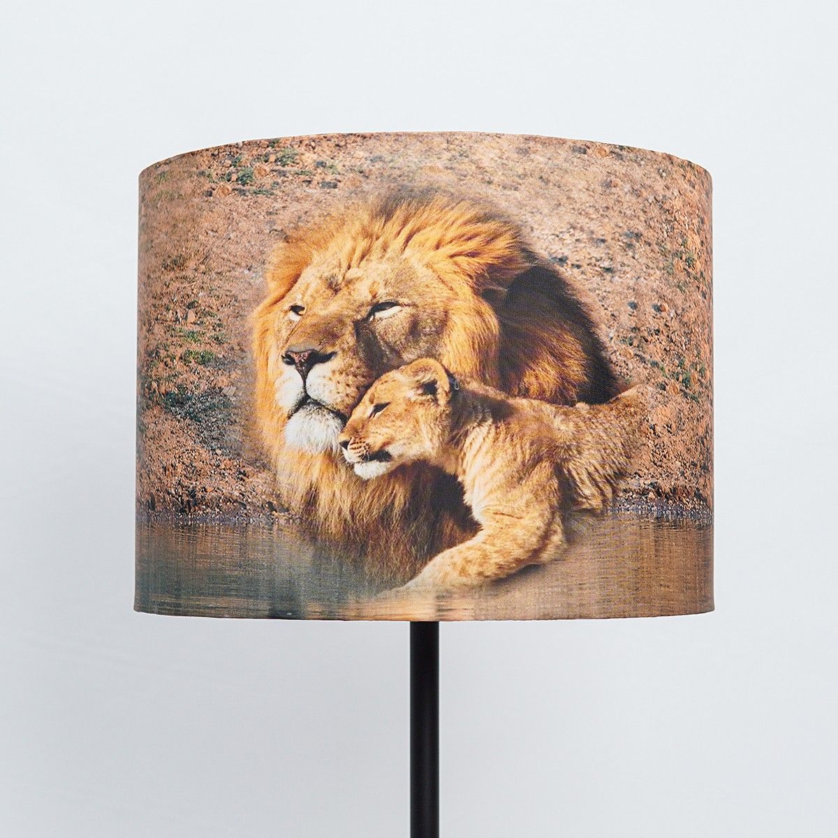 pinecraft international Lion Lamp Shade Cylinder Shape For Table Lamp, Floor Lamp & Home Decor Gift Item Table Lamps Lamp Shade-picture-28