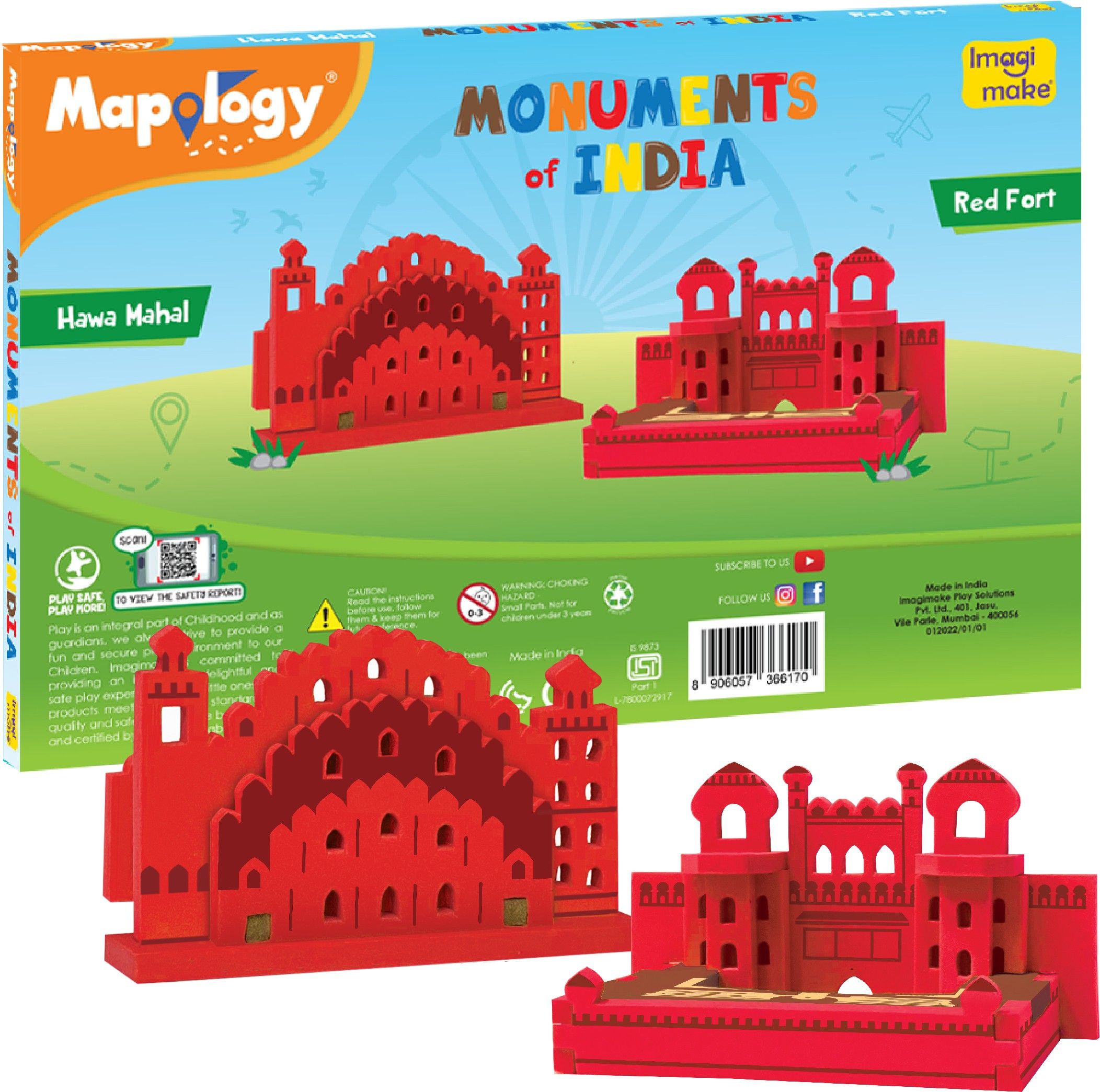 Mapology Monuments of India - Red Fort & Hawa Mahal -For kids Above 5 Years-image-3