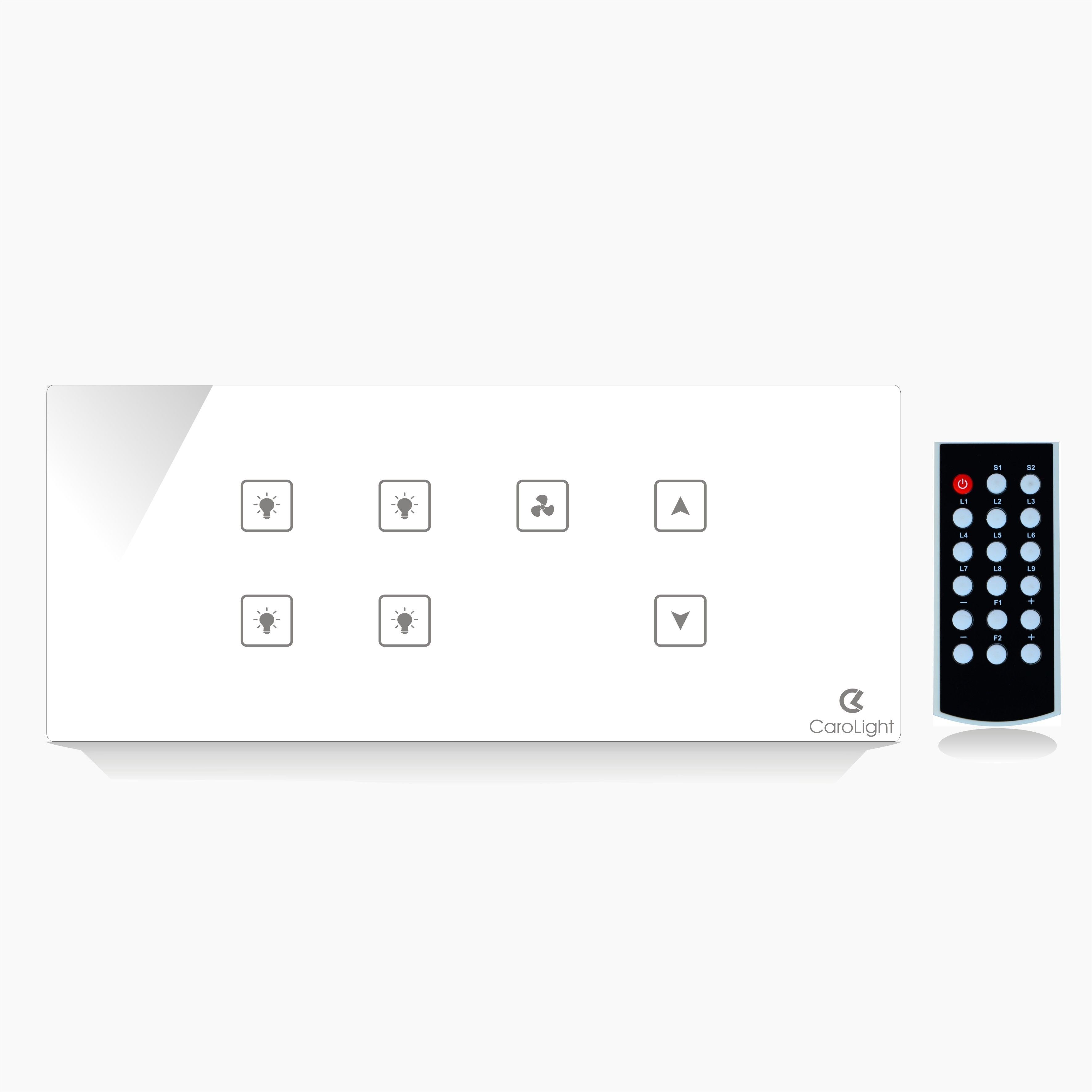 carolight technologies Touch Remote Switch Board(White) for 4 Lights & 1 Fan of 6 Module-picture-20