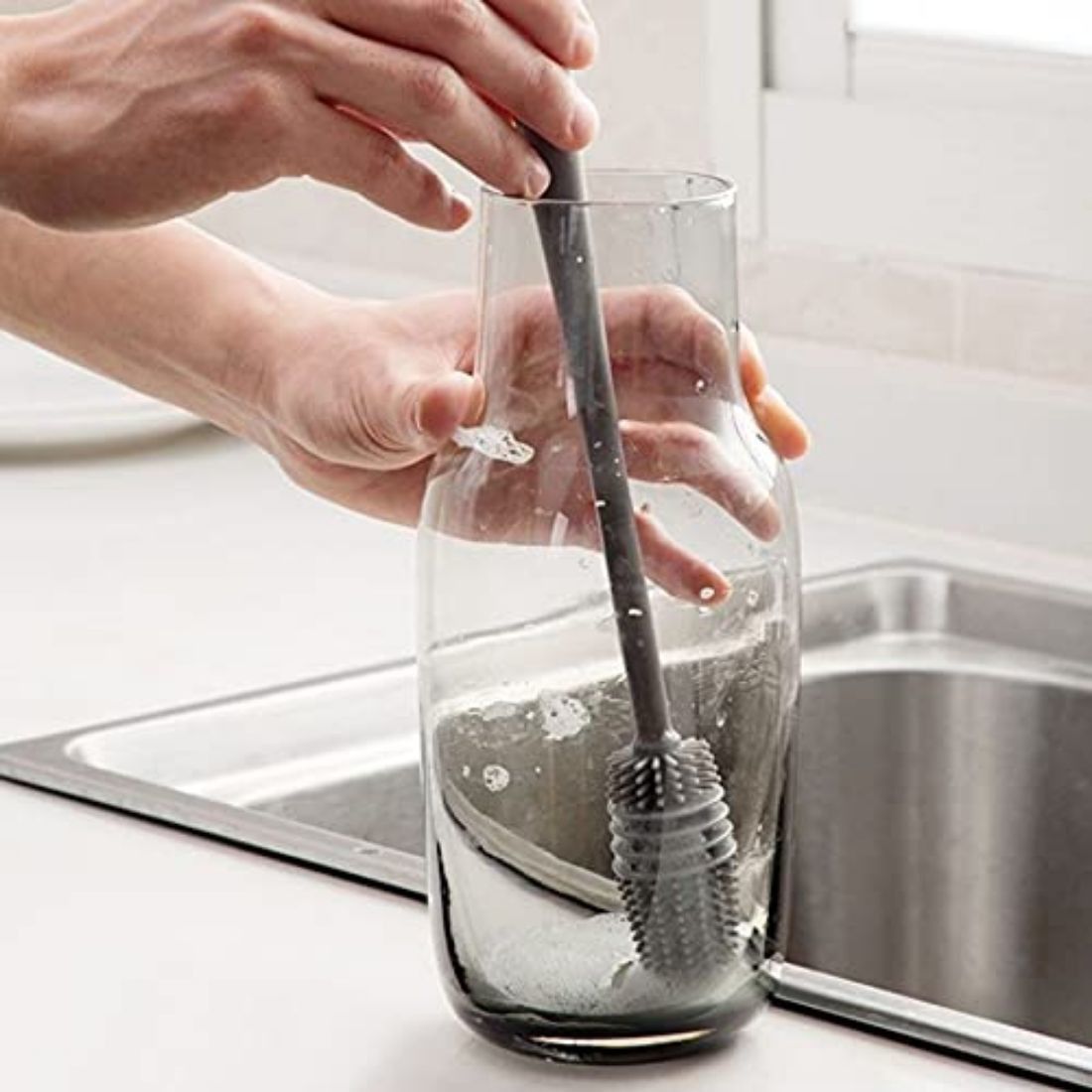 vital creations Long Bottle Cleaning Brush for Washing Water Bottle, Narrow Neck Containers-picture-13