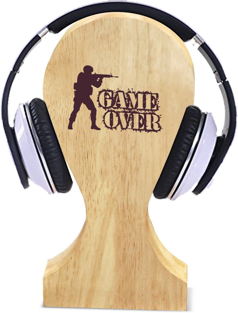 graphicalmela Graphicalmela Pubg Game Over Design / Headphone Holder for Gamer Headphone Stand-image-7