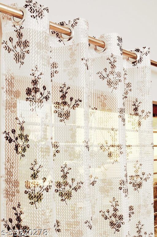152 cm (5 ft) Tissue Transparent Window Curtain (Pack Of 2)-image-44