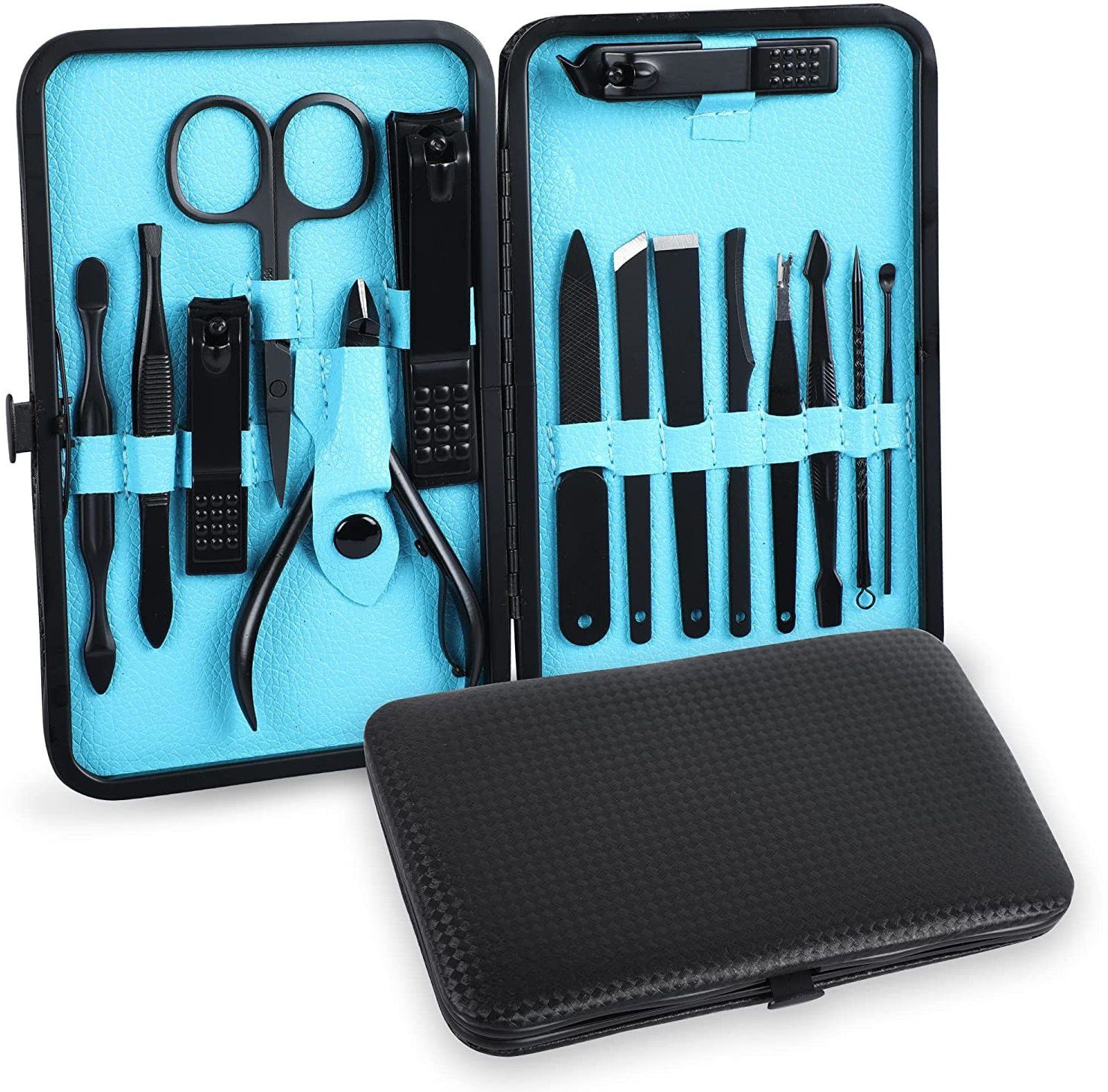 15 IN 1 Manicure Pedicur Kit / Nail Cutter For Men Women With Leather Case-image-20