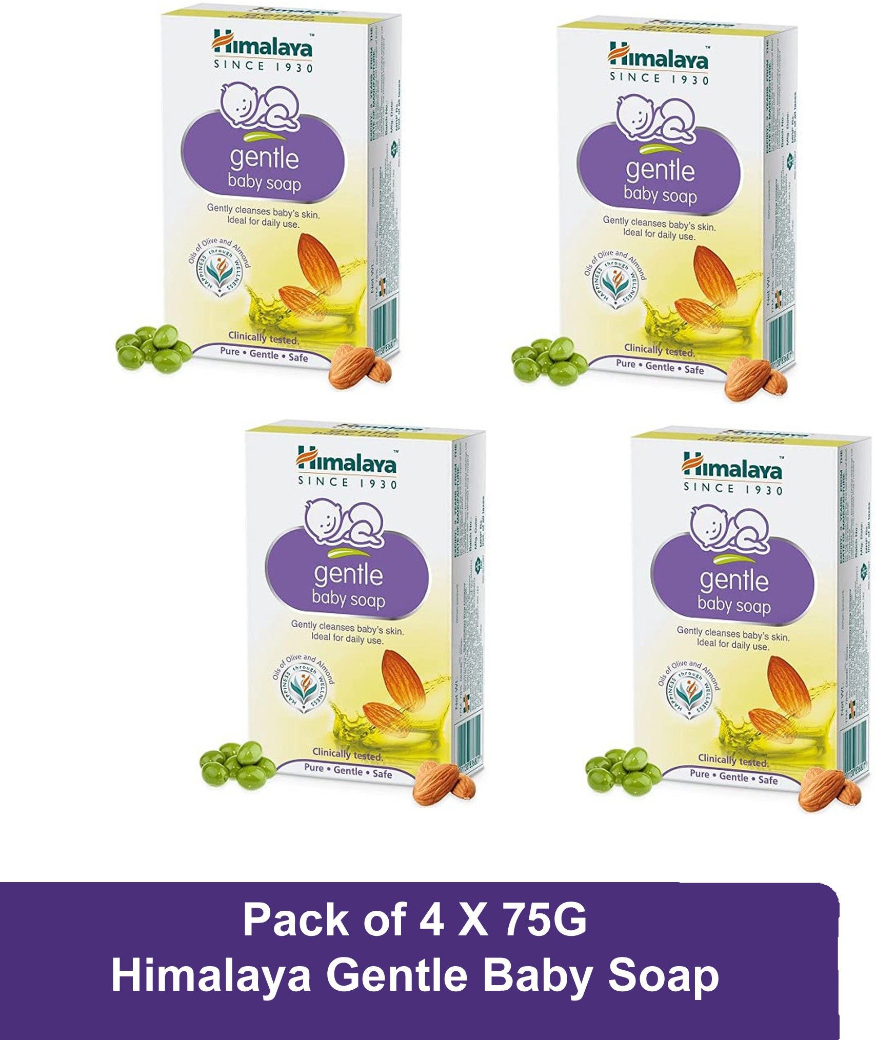 Gentle Baby Soap Oils of Olive & Almond (Pack of 4 X 75G)-image-45