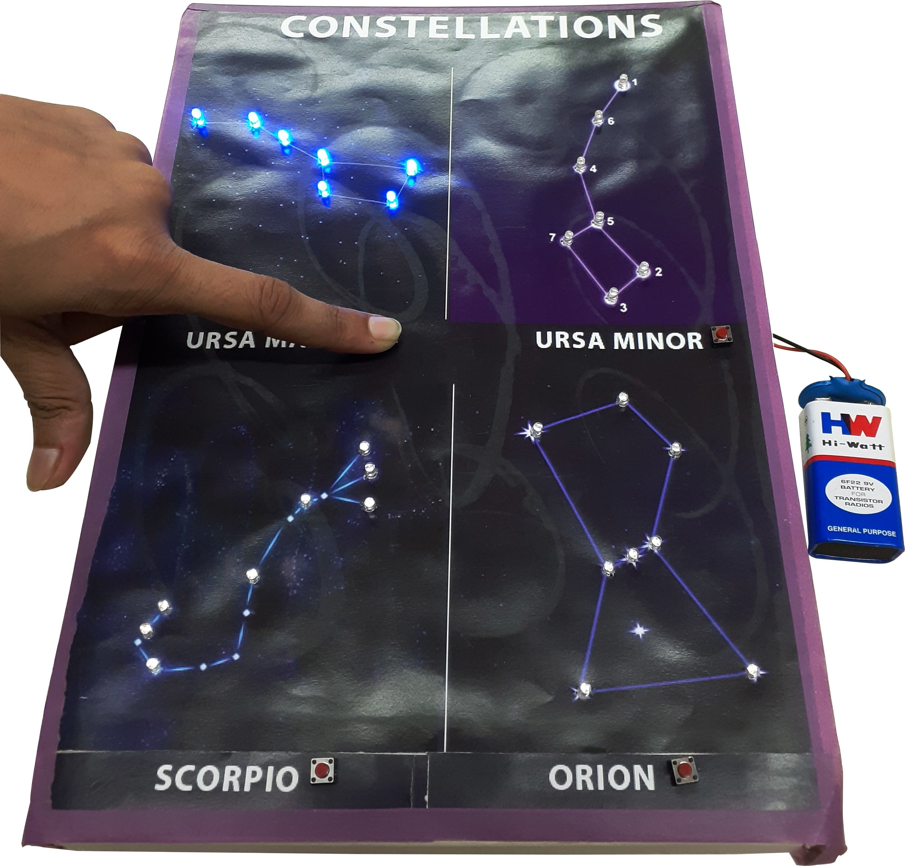 Constellation of Stars Working Model for Geography Showing with Lights.-image-4