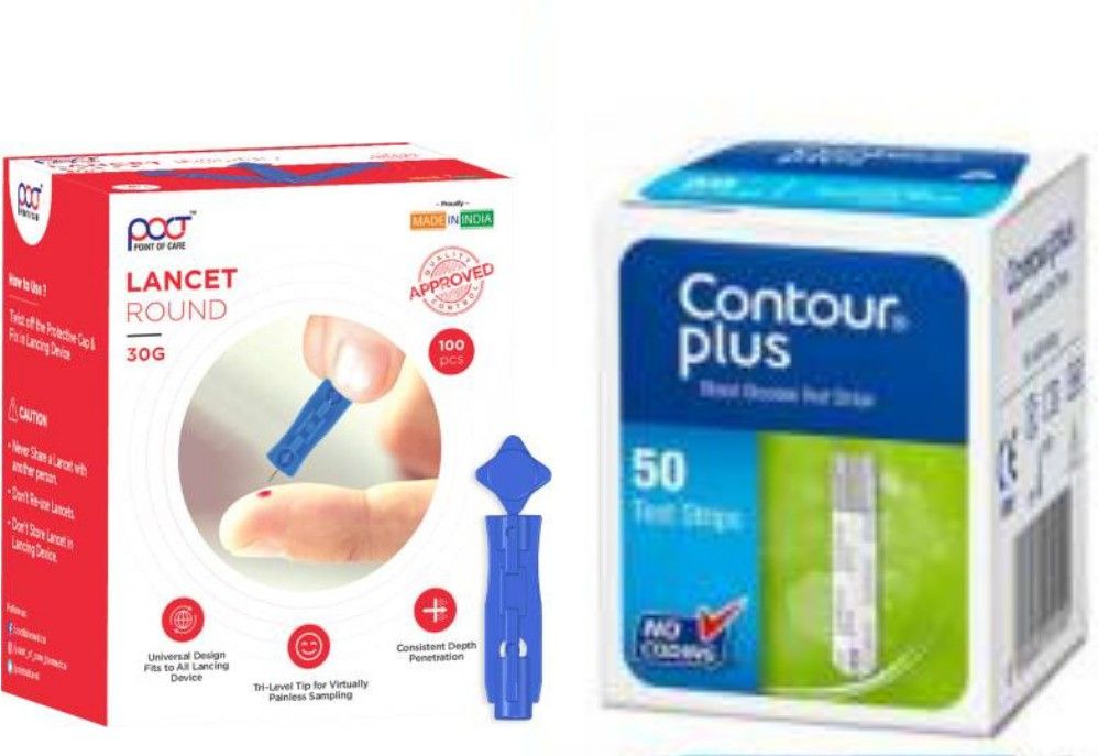 CONTOUR PLUS glucometer strips 50 + 100 Lancet 50 Glucometer Strips-picture-37