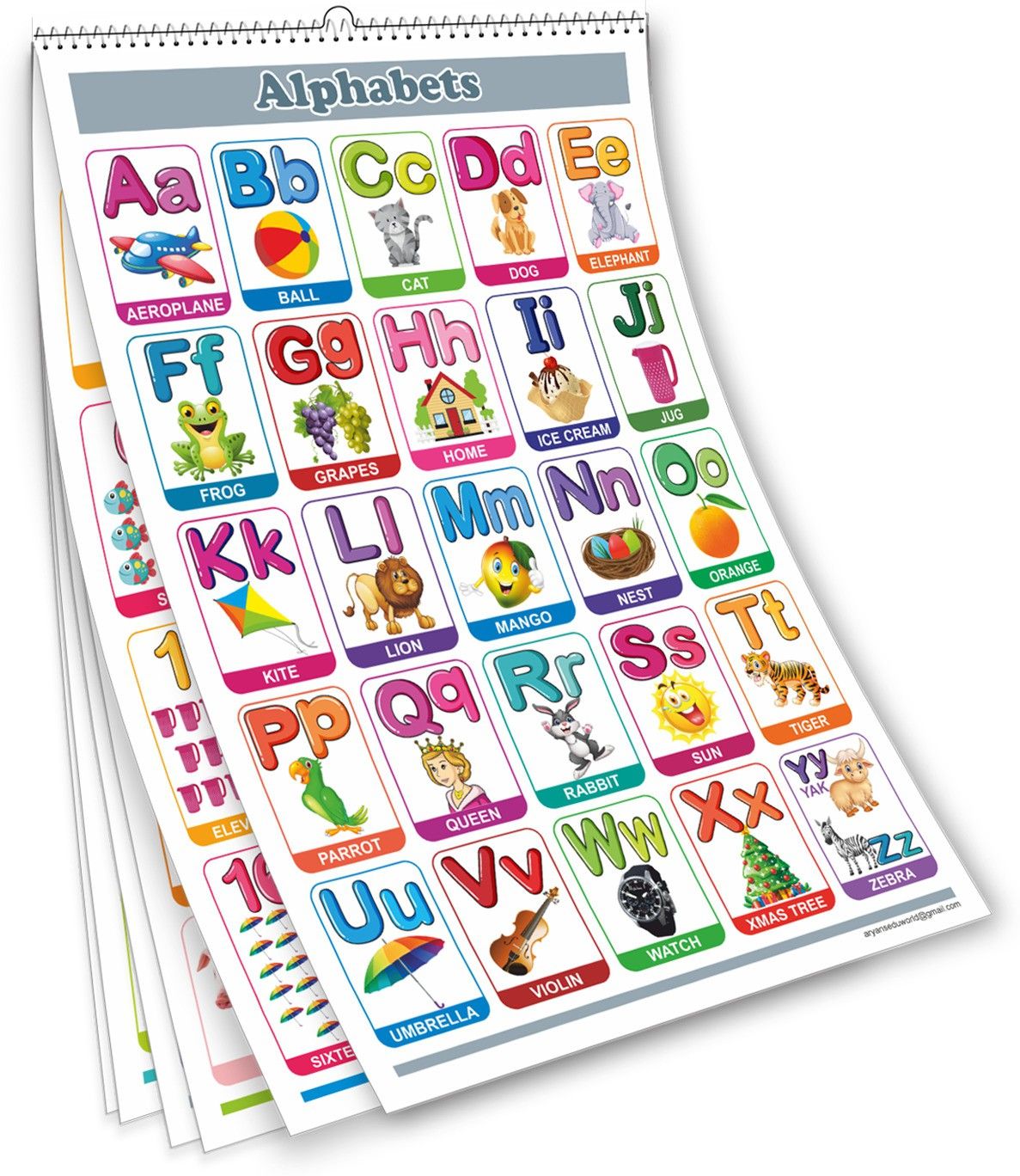 Aryans Eduworld, Early Learning Educational Charts, Look and Learn Wall Chart for Kids, Number, Alphabet, Animals, Fruits, Body Parts, Transport Etc. 12 X 18 Inch (6 Pages Front & Back) Paper Print-image-49