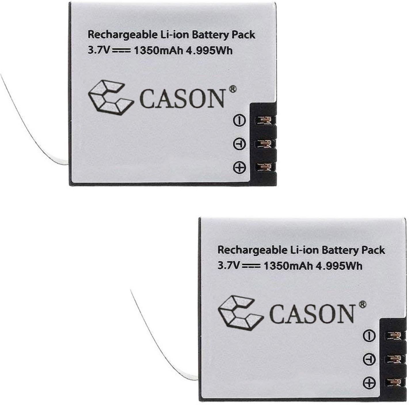 2x 1350mAh Rechargeable Batteries for Action Camera CN10,CS6,SJCAM,SJ4000 Battery