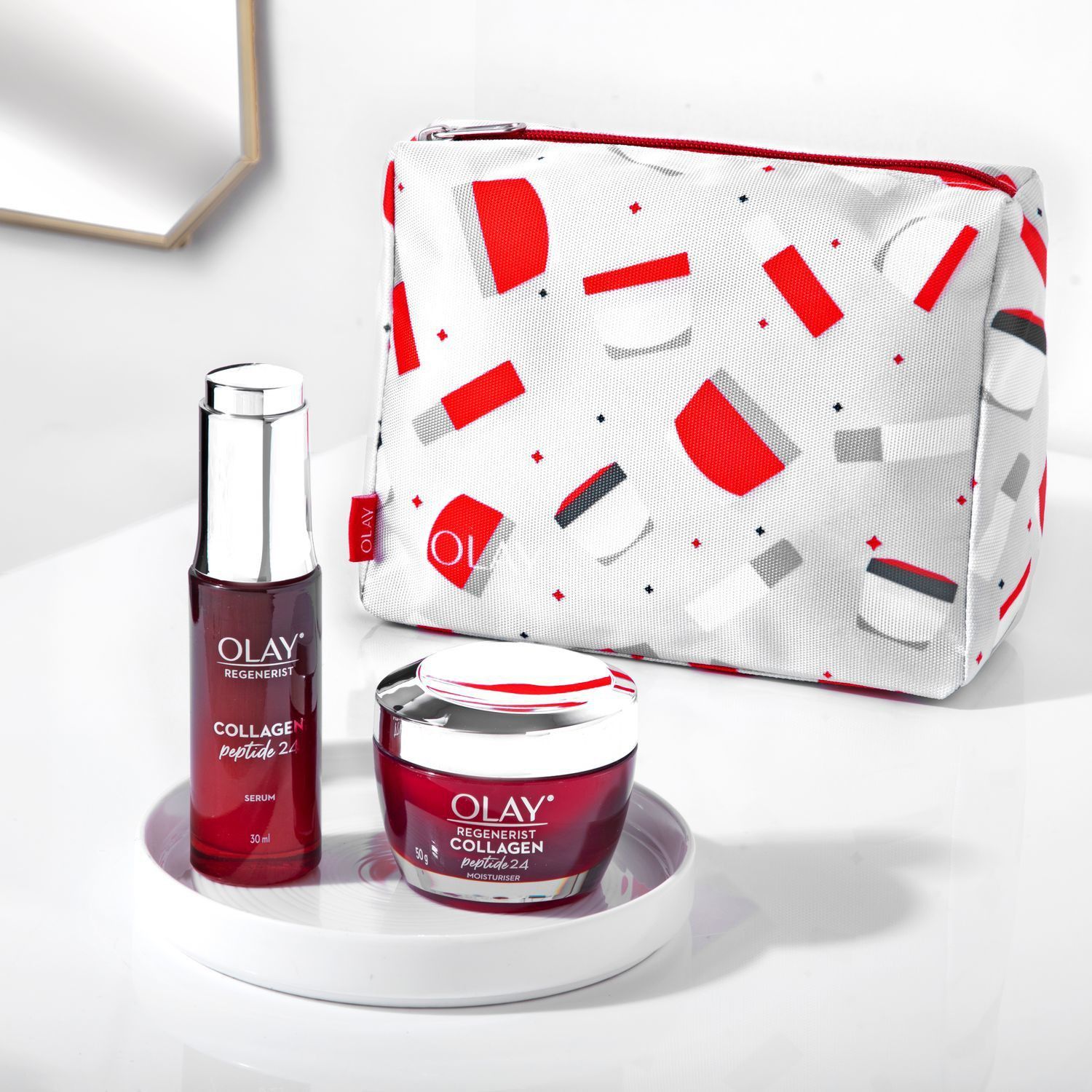 Regenerist Collagen Peptide 24 Moisturiser Cream & Serum & Free PouchGiftpack Combo Set