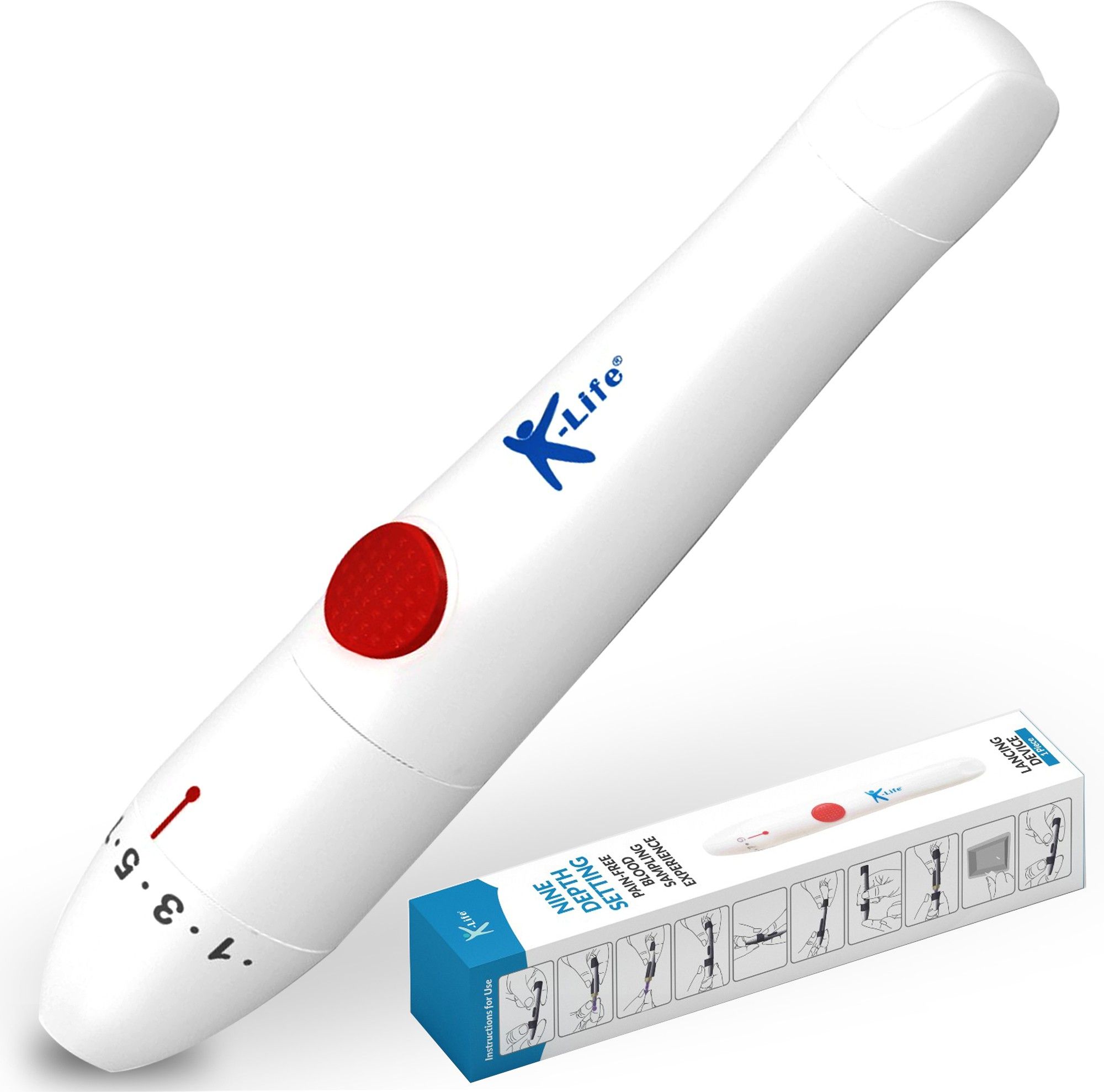 K-life Adjustable Painless Glucometer Blood Lancet Pen Device Lancing Device Glucometer Lancets-picture-16
