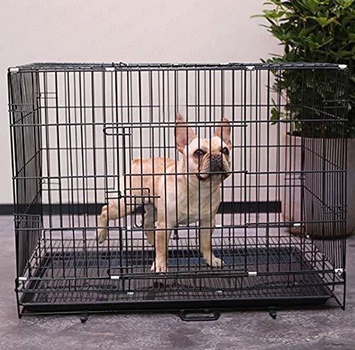 sip Double Door Folding Metal Dog Cage with Paw Protector(Size :24 Inch) Black Dog, Cat, Rabbit, Miniature Pig, Monkey, Bird Cage-picture-12