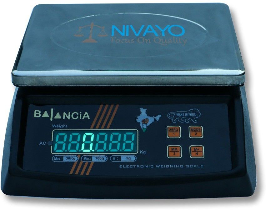 NIVAYO Balancia 30kg Steel Plate Double Display High Quality Weight Machine For Kitchen/Shop With Power Adapter & 4V Re-Chargeable Battery Weighing Scale (Black) (Platform Size- 170 x 210mm, Dual Display, On Off Memory Function,grocery,kata,taraju,shop,computer electronic vajan kata , tarazu , jewellery , sabzi ,4V Re-Chargeable Battery) # Made in India Weighing Scale (Black) Weighing Scale (Black) Weighing Scale (Black) RT-D40, Weighing Scale (Black) Weighing Scale-image-18