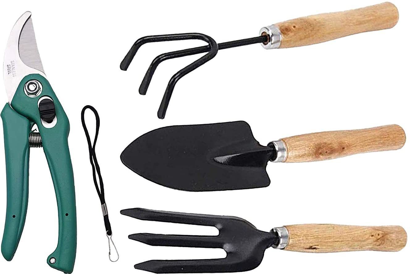 Garden Tool Set Big Trowel, Hand Fork, Hand Rake & Pruner for Gardening Garden Tool Kit-image-28